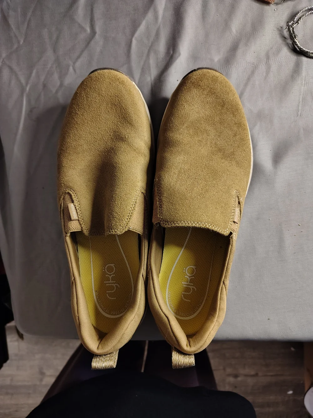 Ryka Men's Slip-On Genuine Suede Leather Loafers in Tan